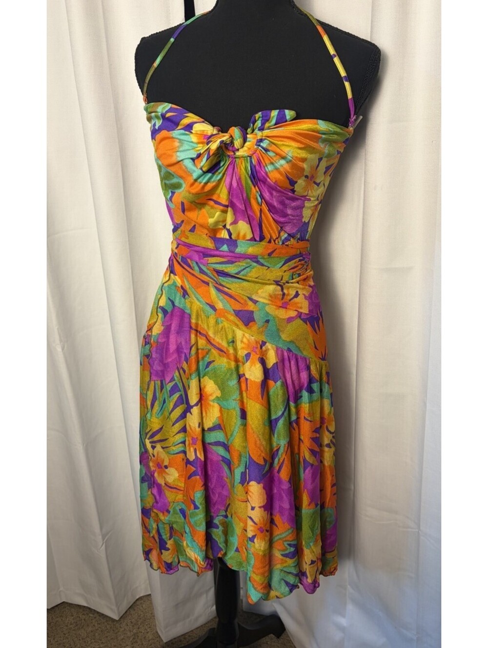 Vintage 80’s Oscar de la Renta Floral Tropical One Piece Swim Set Size M - Picture 1 of 9
